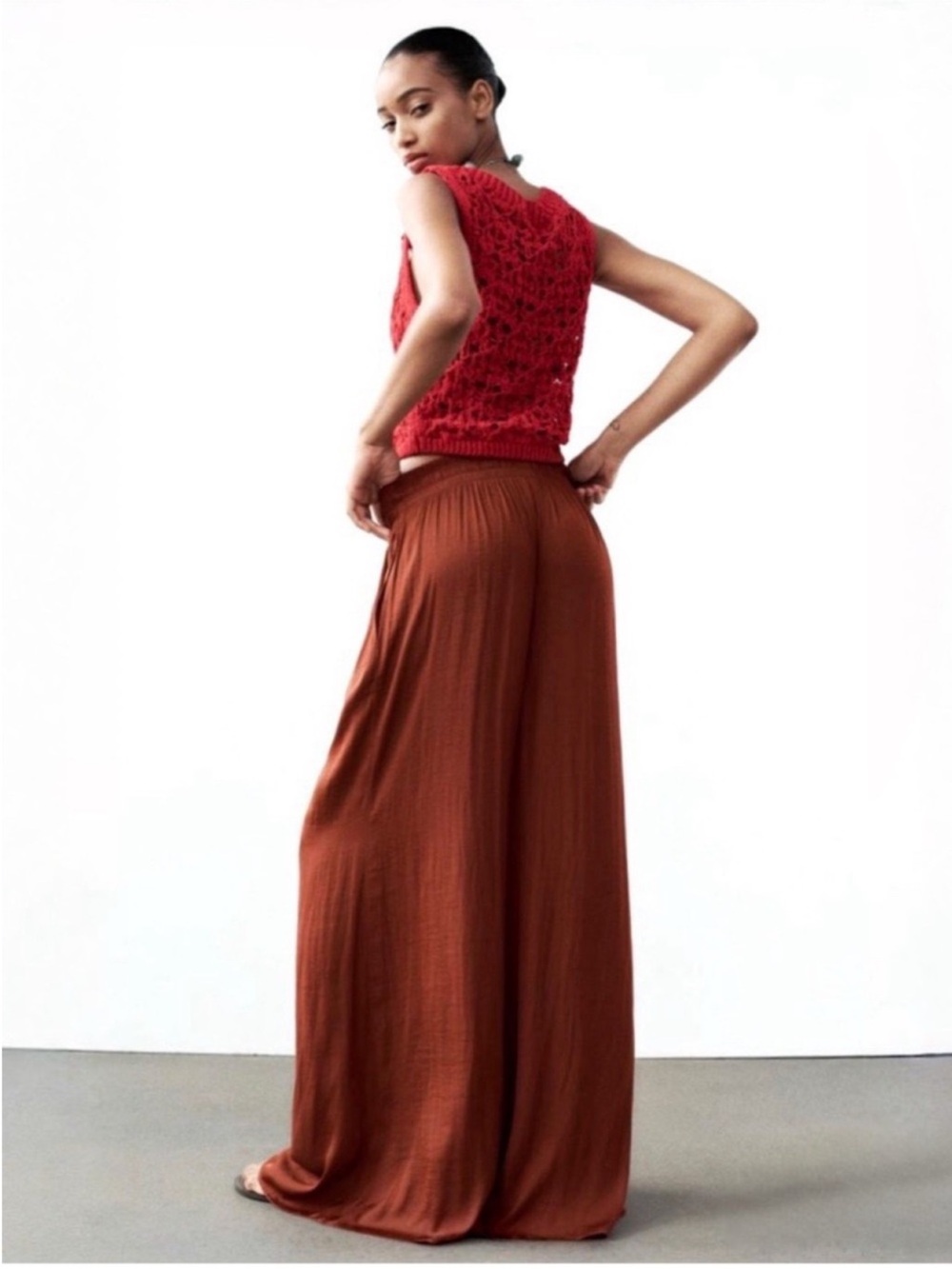 ZARA Women’s high waisted flowy wide leg pants🔥🔥 - Picture 6 of 9
